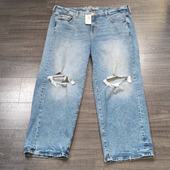 NEW Torrid Perfect Wide Leg Vintage Jeans Size 16 Vintage Stretch Ripped Knee - Picture 4 of 15